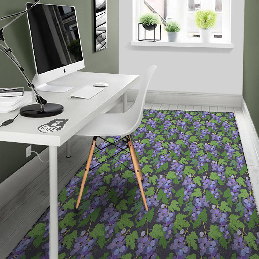 Purple Grapes Print Pattern Floor Mat-grizzshop