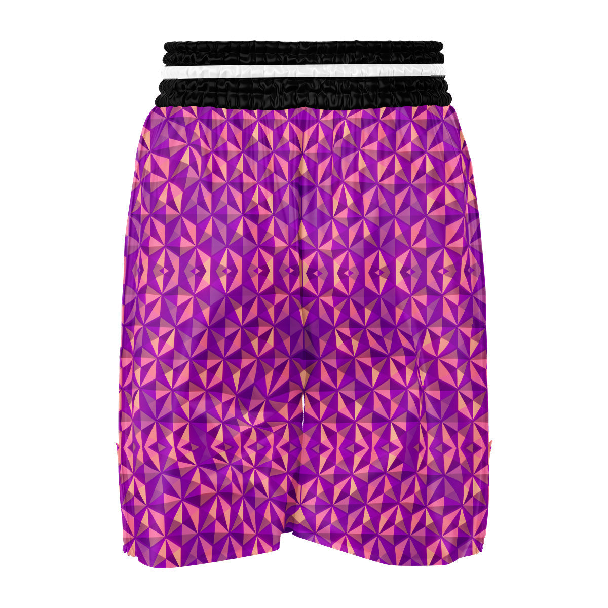 Purple Hexagonal Shape Print Pattern Boxing Shorts-grizzshop