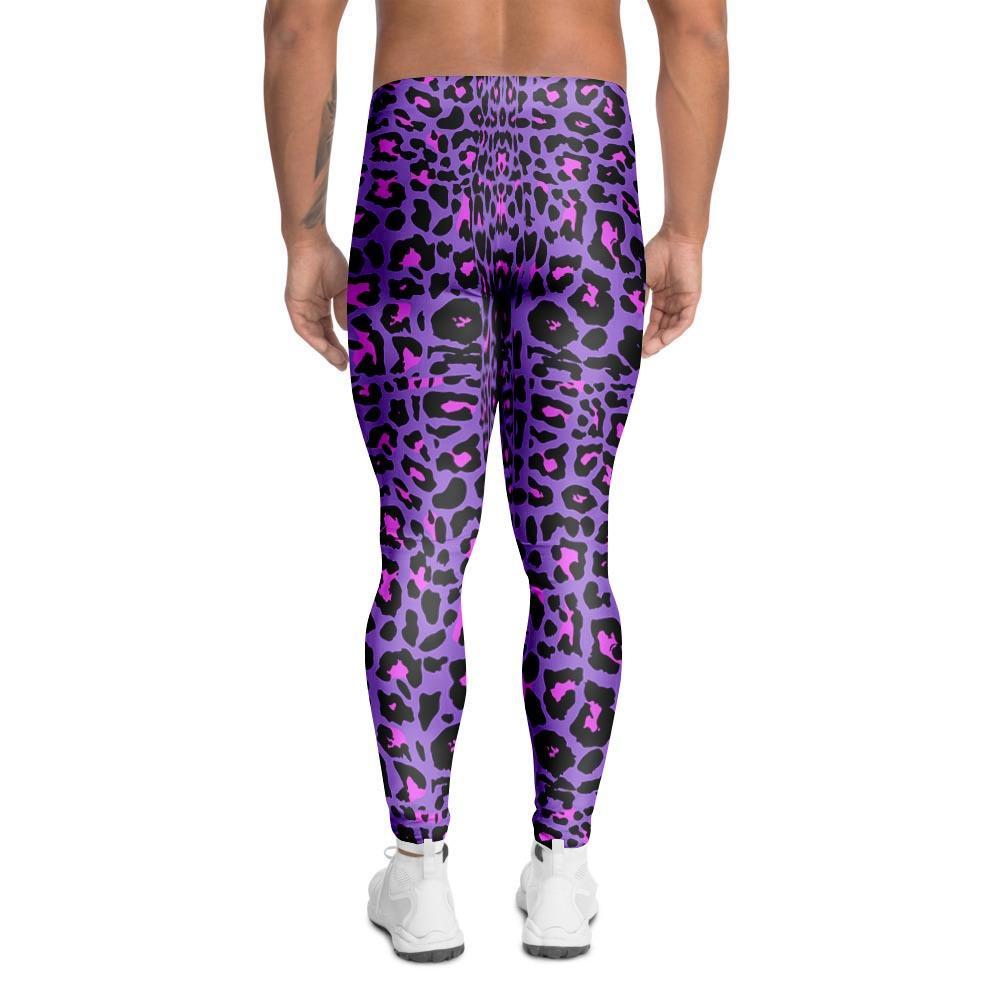 Purple Leopard Men's Leggings-grizzshop