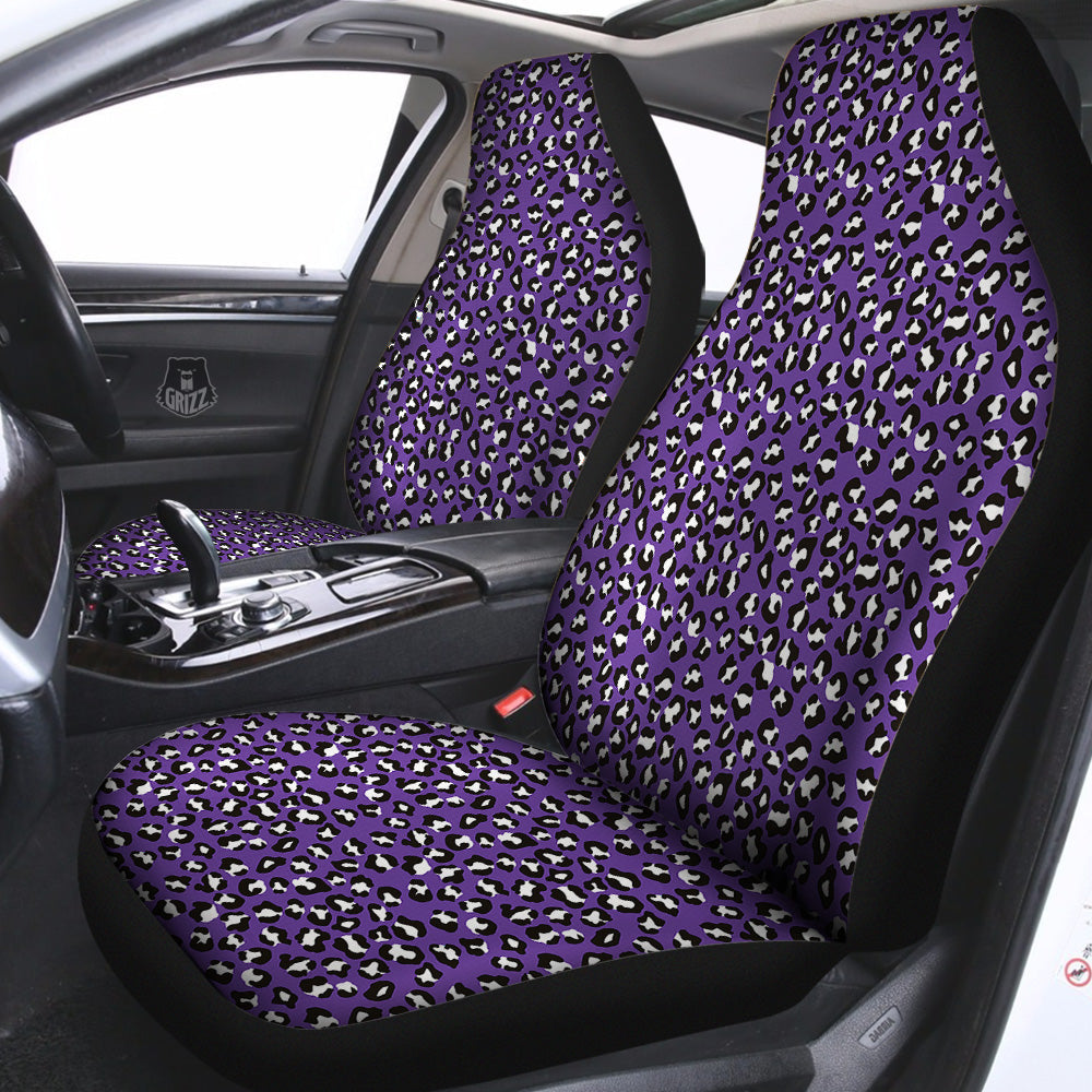 Purple Leopard Print Pattern Car Seat Covers-grizzshop