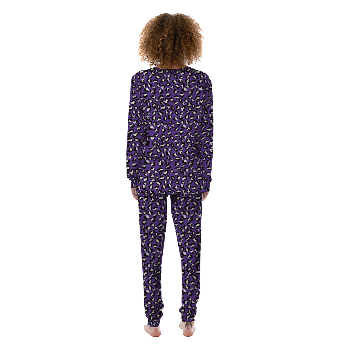 Purple Leopard Print Pattern Women's Pajamas-grizzshop