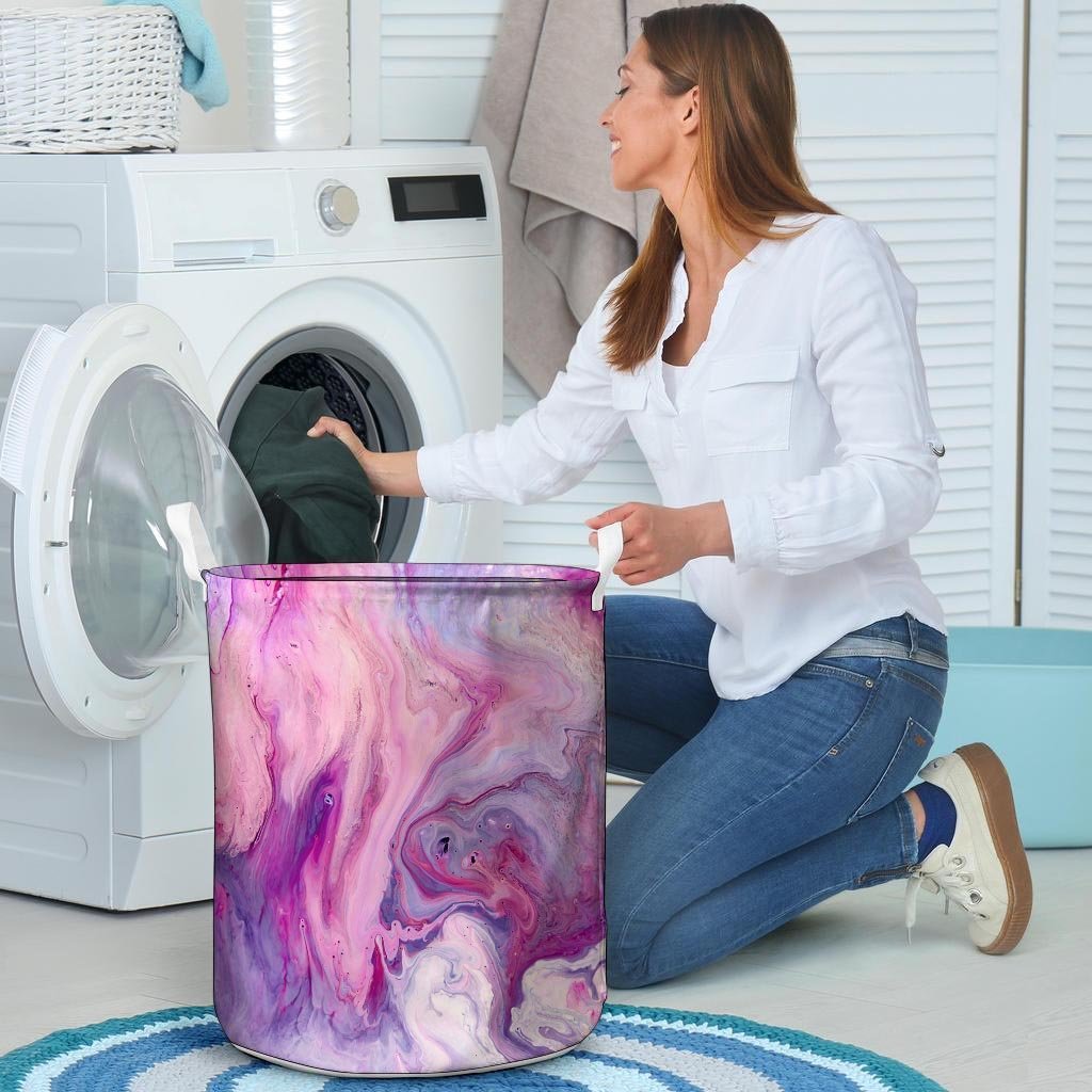 Purple Marble Laundry Basket-grizzshop