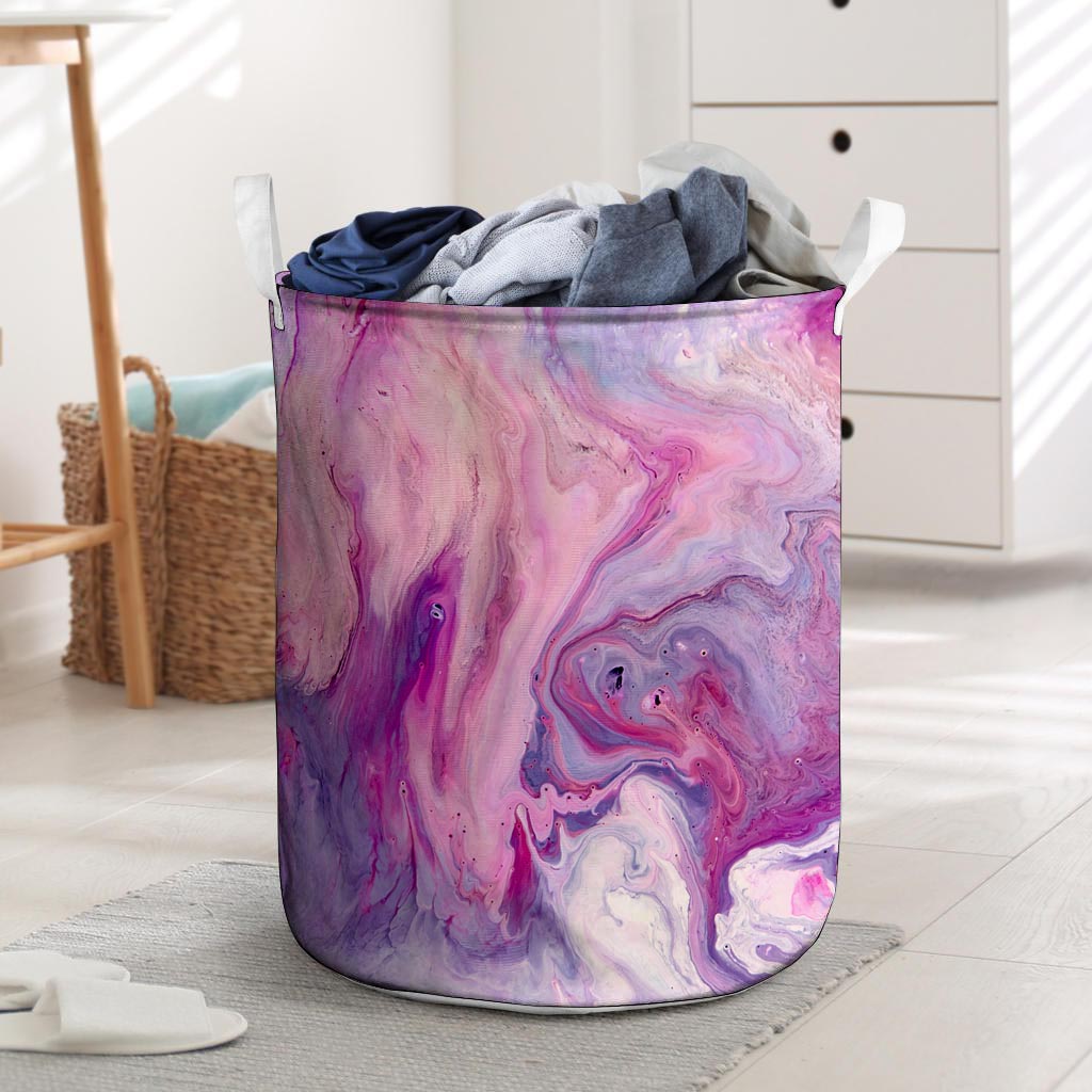 Purple Marble Laundry Basket-grizzshop