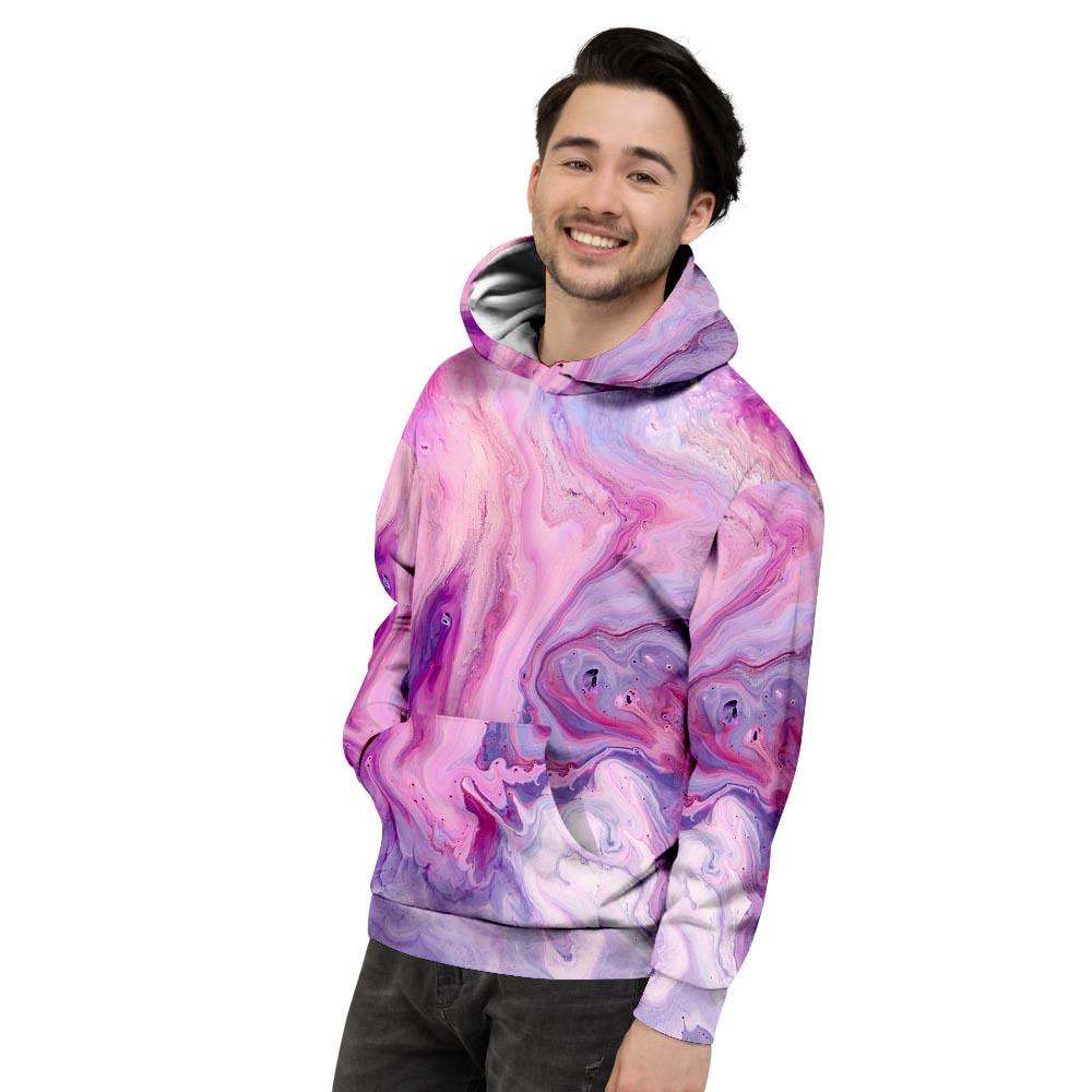 Purple Marble Men's Hoodie-grizzshop