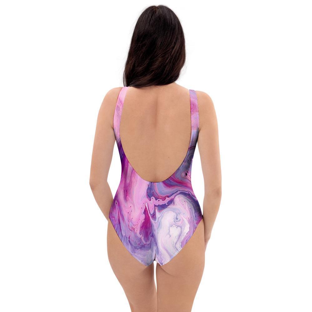 Purple Marble One Piece Swimsuite-grizzshop