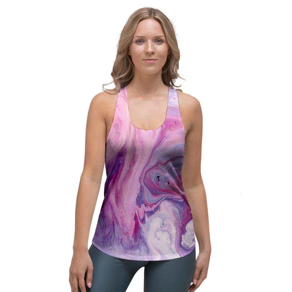Purple Marble Women's Racerback Tank Top-grizzshop