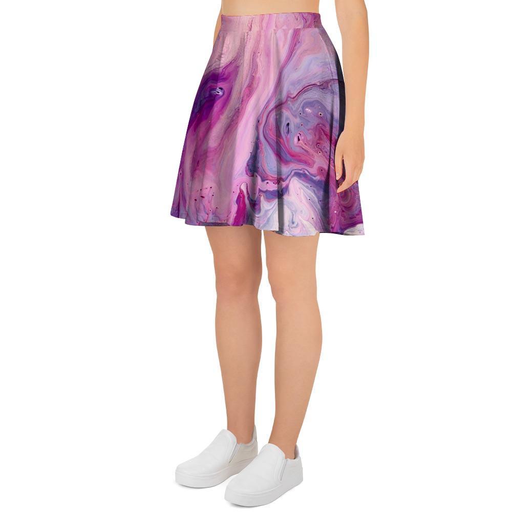 Purple Marble Women's Skirt-grizzshop