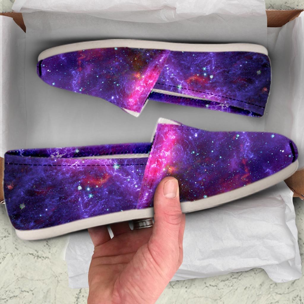 Purple Nebula Galaxy Space Canvas Shoes-grizzshop