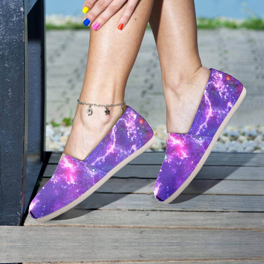 Purple Nebula Galaxy Space Canvas Shoes-grizzshop