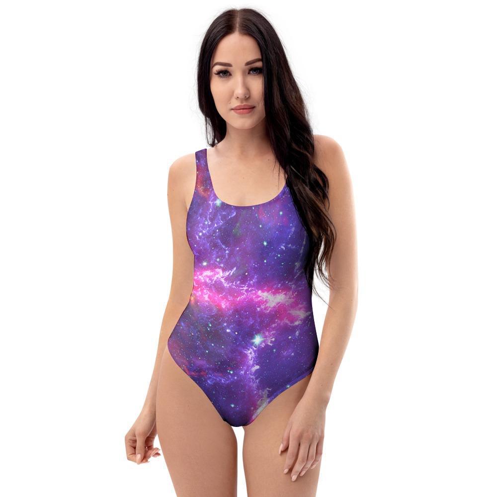 Purple Nebula Galaxy Space One Piece Swimsuite-grizzshop