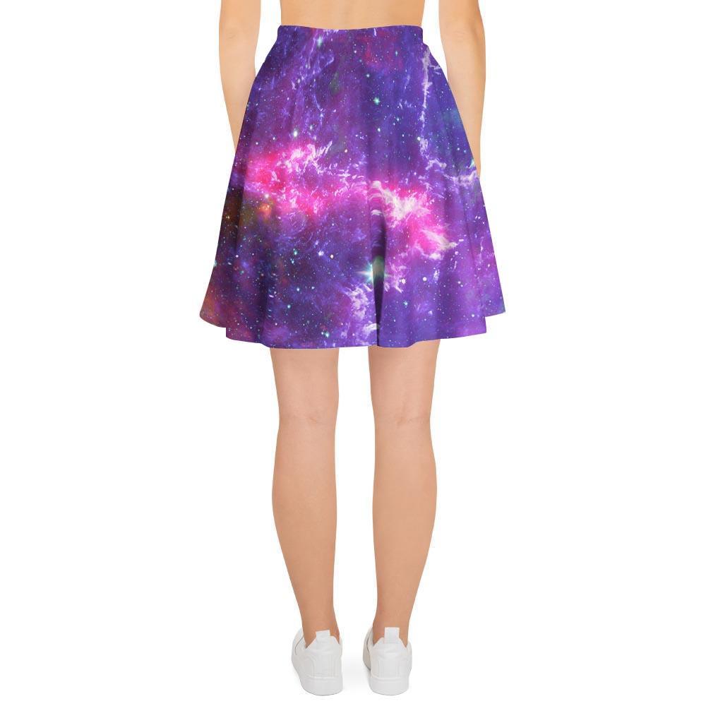 Purple Nebula Galaxy Space Women's Skirt-grizzshop