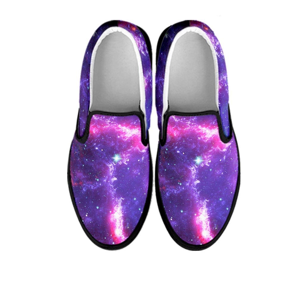 Purple Nebula Galaxy Space Women's Slip On Sneakers-grizzshop