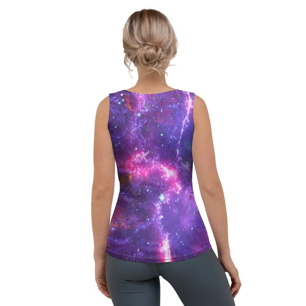 Purple Nebula Galaxy Space Women's Tank Top-grizzshop