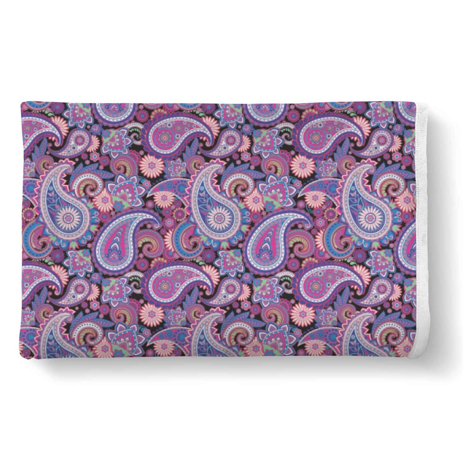 Purple Paisley Pattern Print Throw Blanket-grizzshop