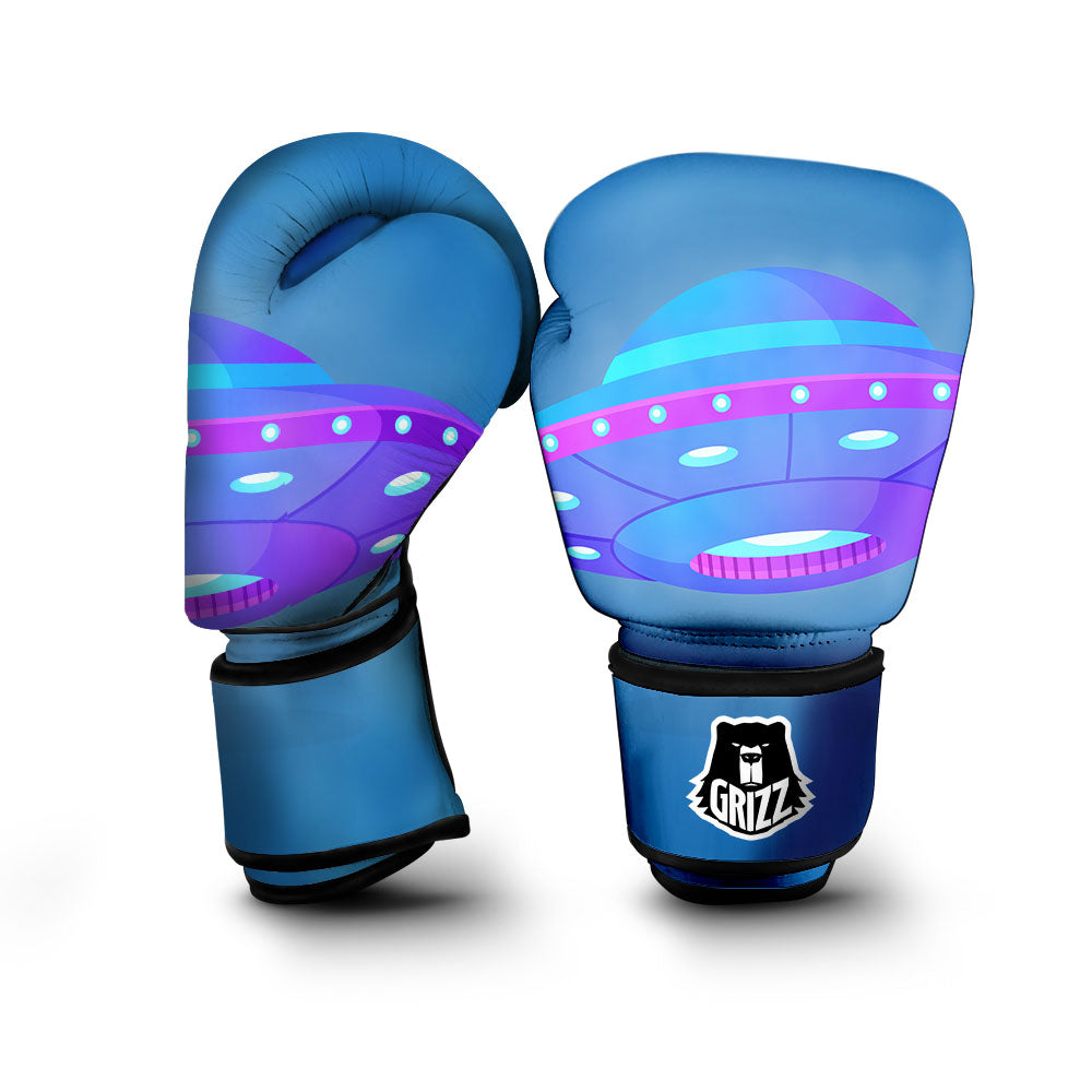 Purple Pink UFO Print Boxing Gloves-grizzshop