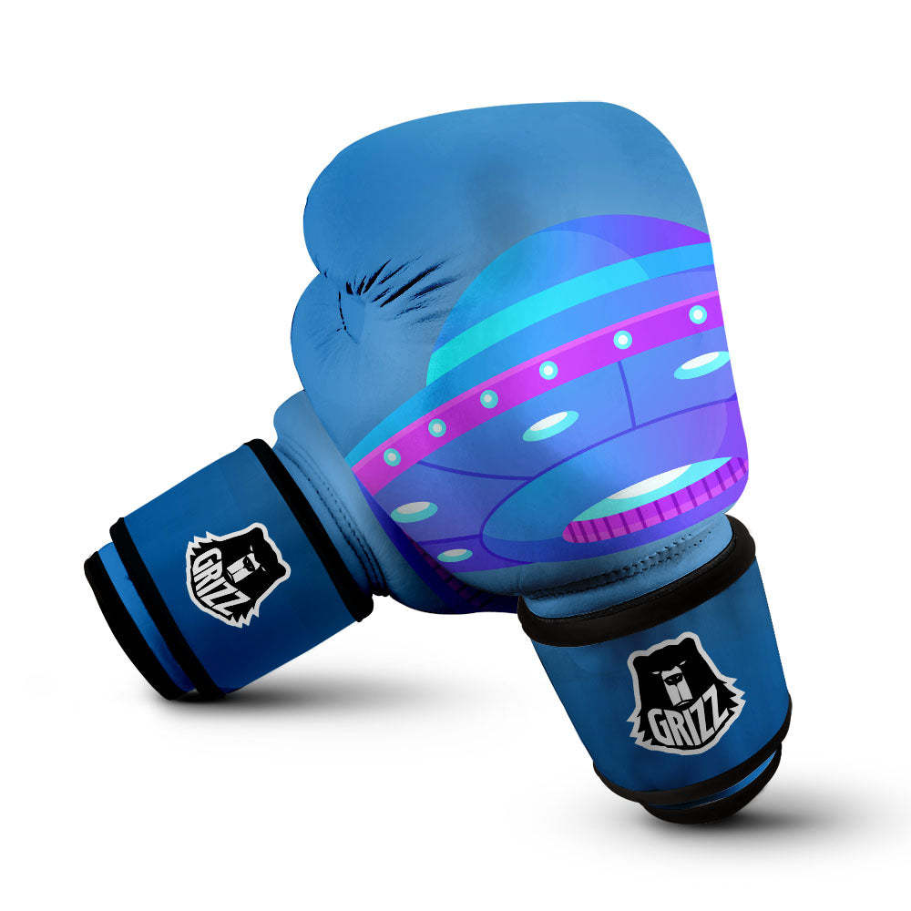 Purple Pink UFO Print Boxing Gloves-grizzshop