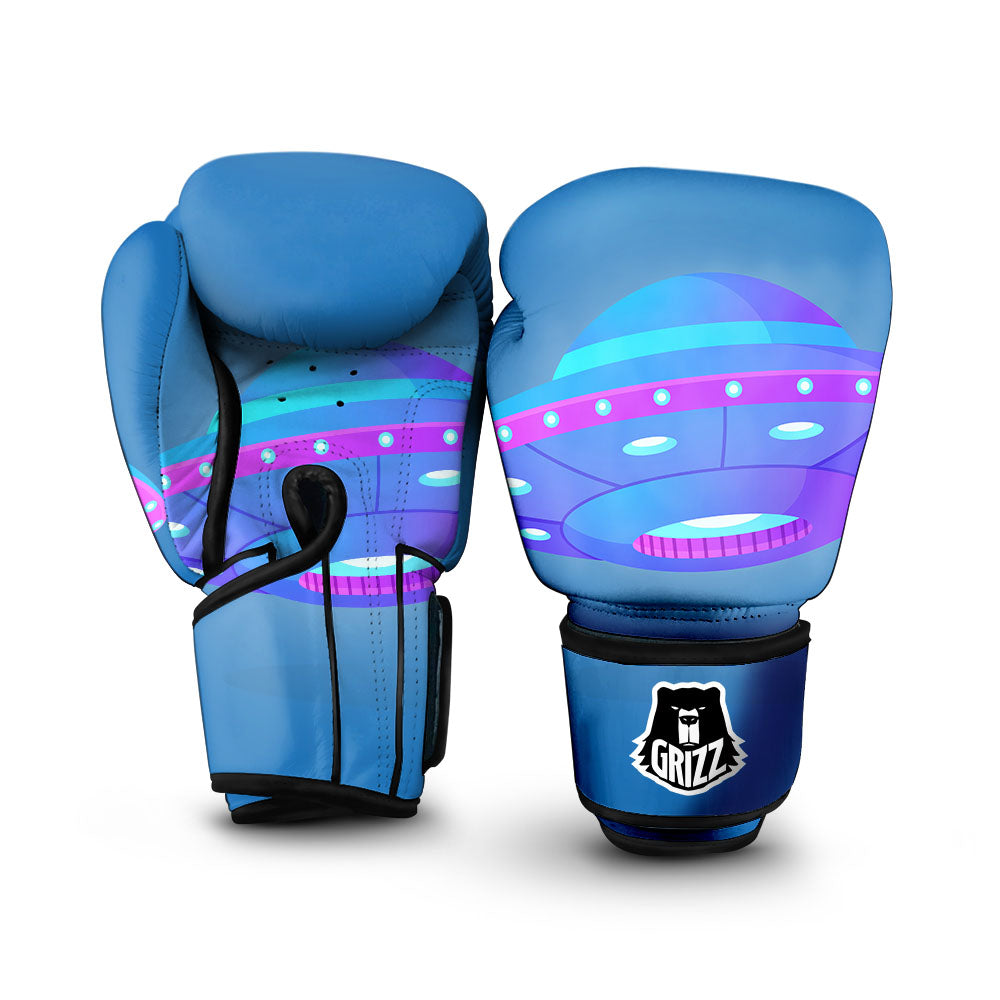 Purple Pink UFO Print Boxing Gloves-grizzshop