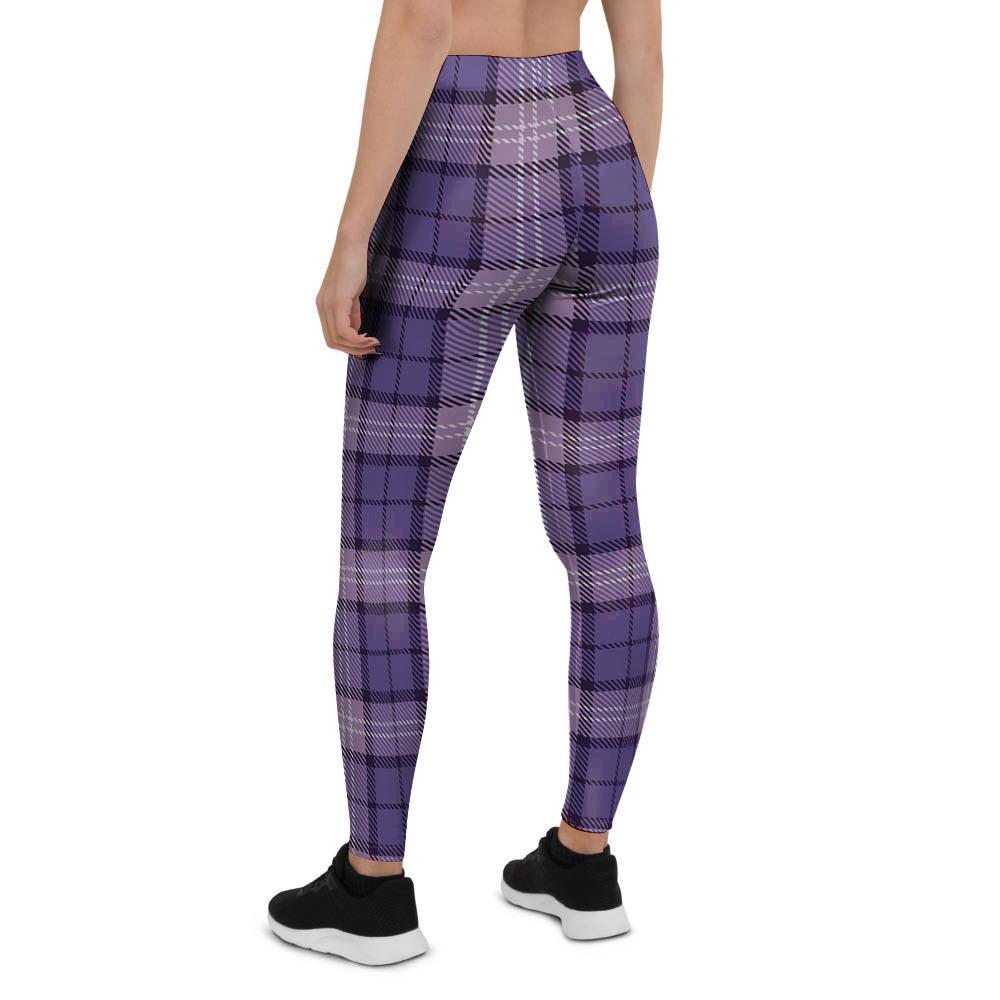 Purple Plaid Tartan Women's Leggings-grizzshop