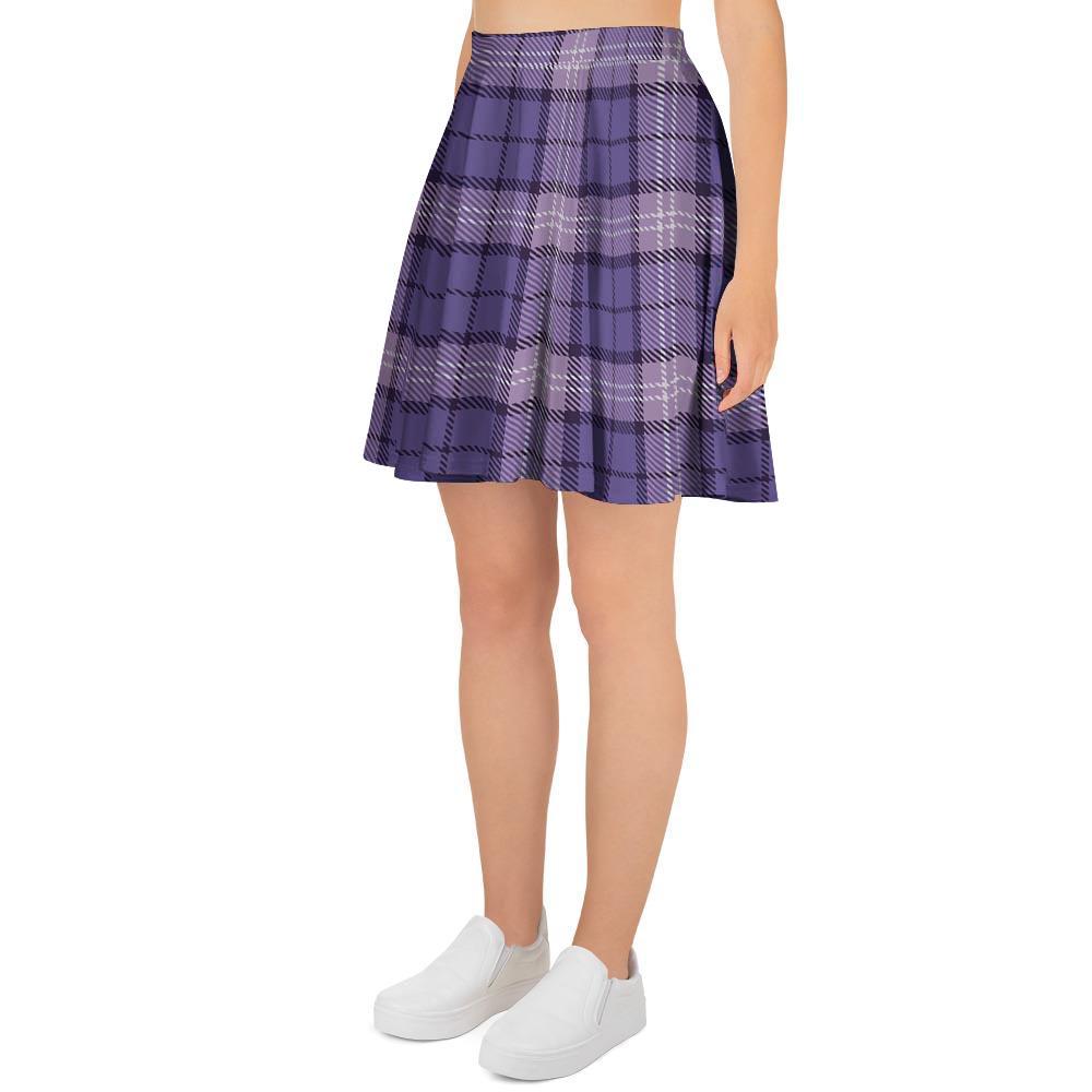 Purple Plaid Tartan Women's Skirt-grizzshop