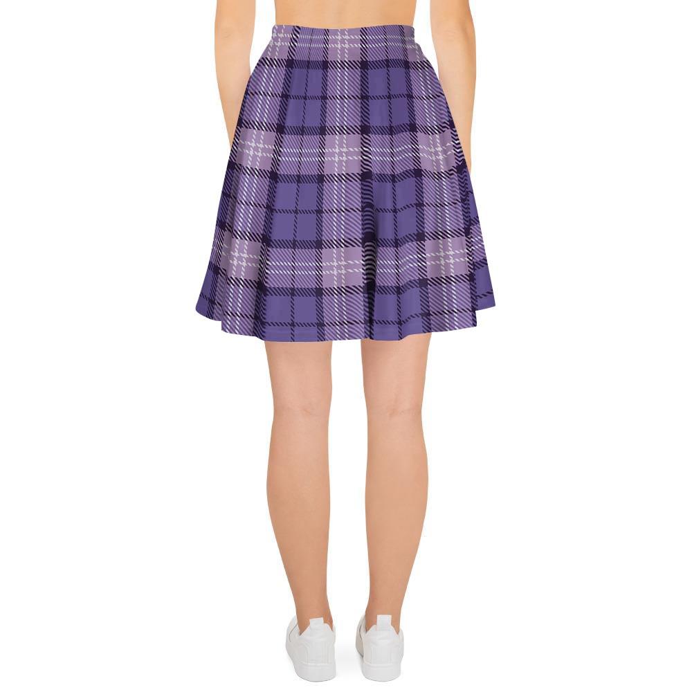 Purple Plaid Tartan Women's Skirt-grizzshop