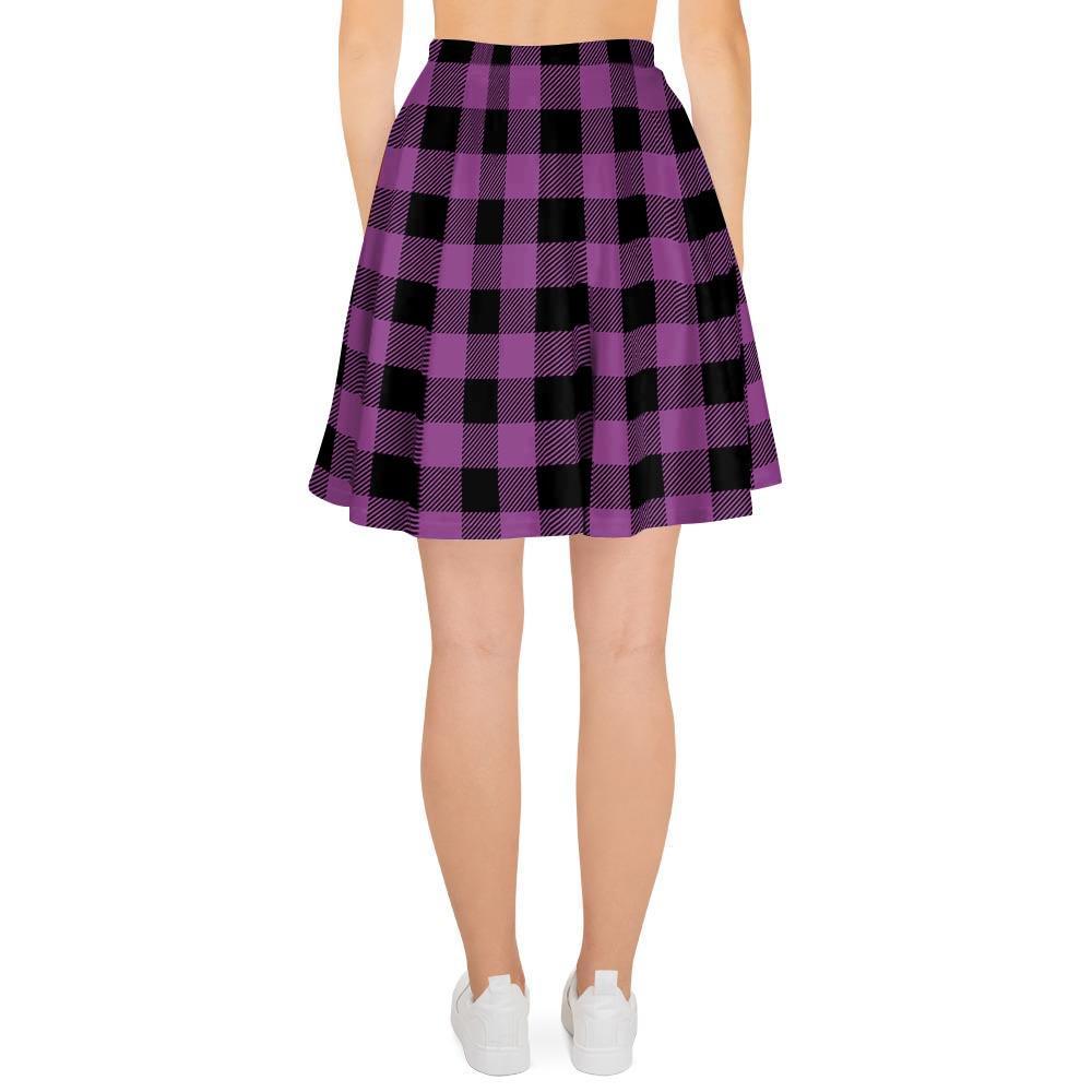 Purple Plaid Women's Skirt-grizzshop