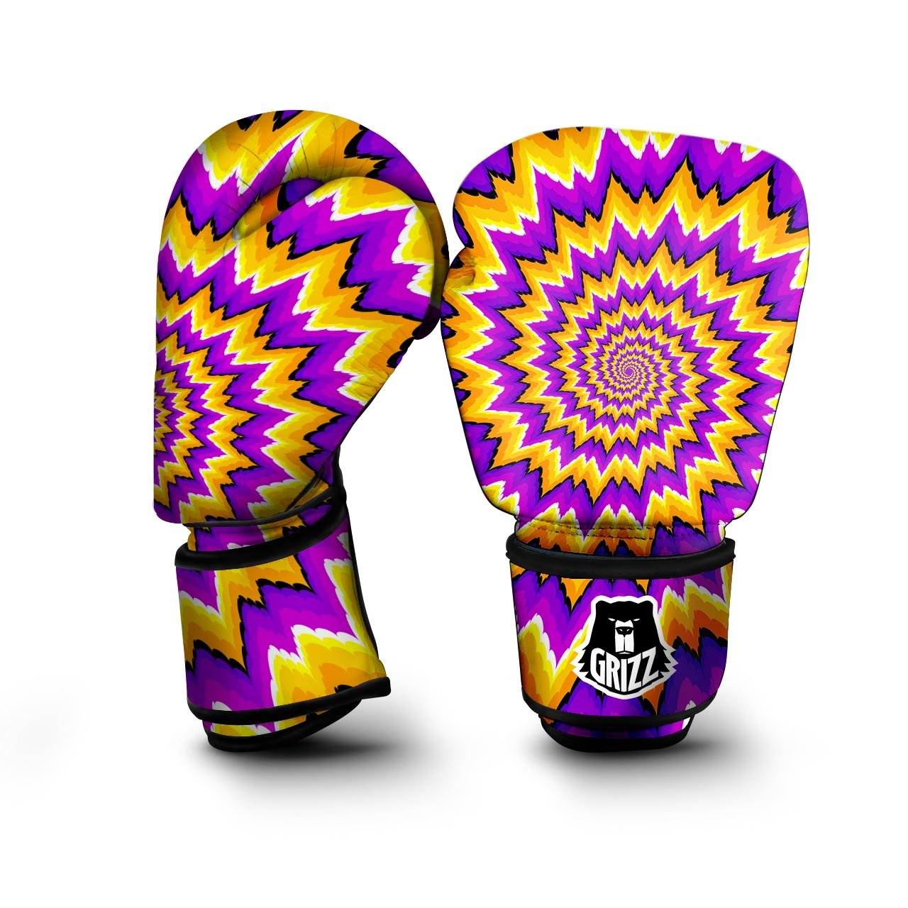 Purple Psychedelic Optical illusion Boxing Gloves-grizzshop