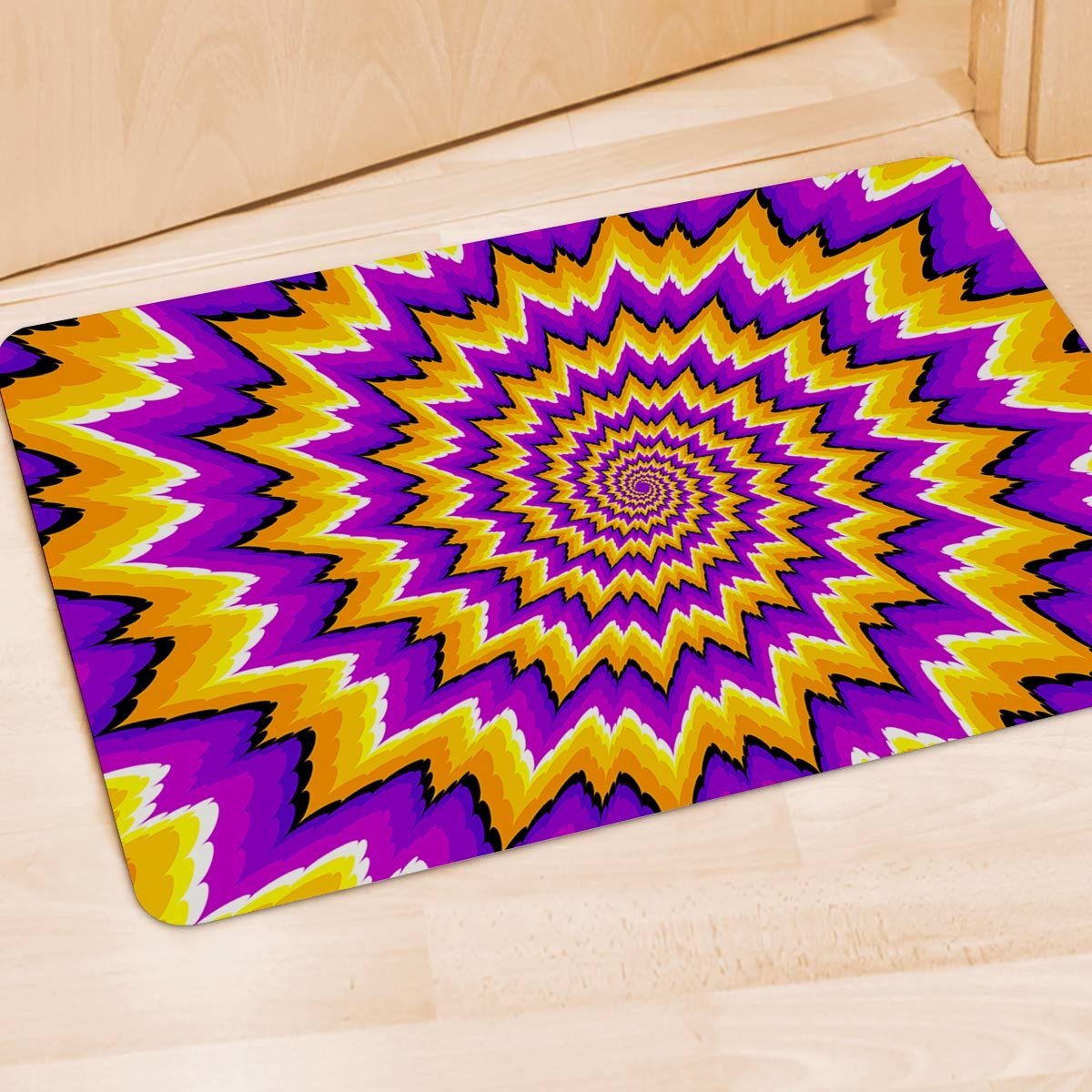 Purple Psychedelic Optical illusion Door Mat-grizzshop