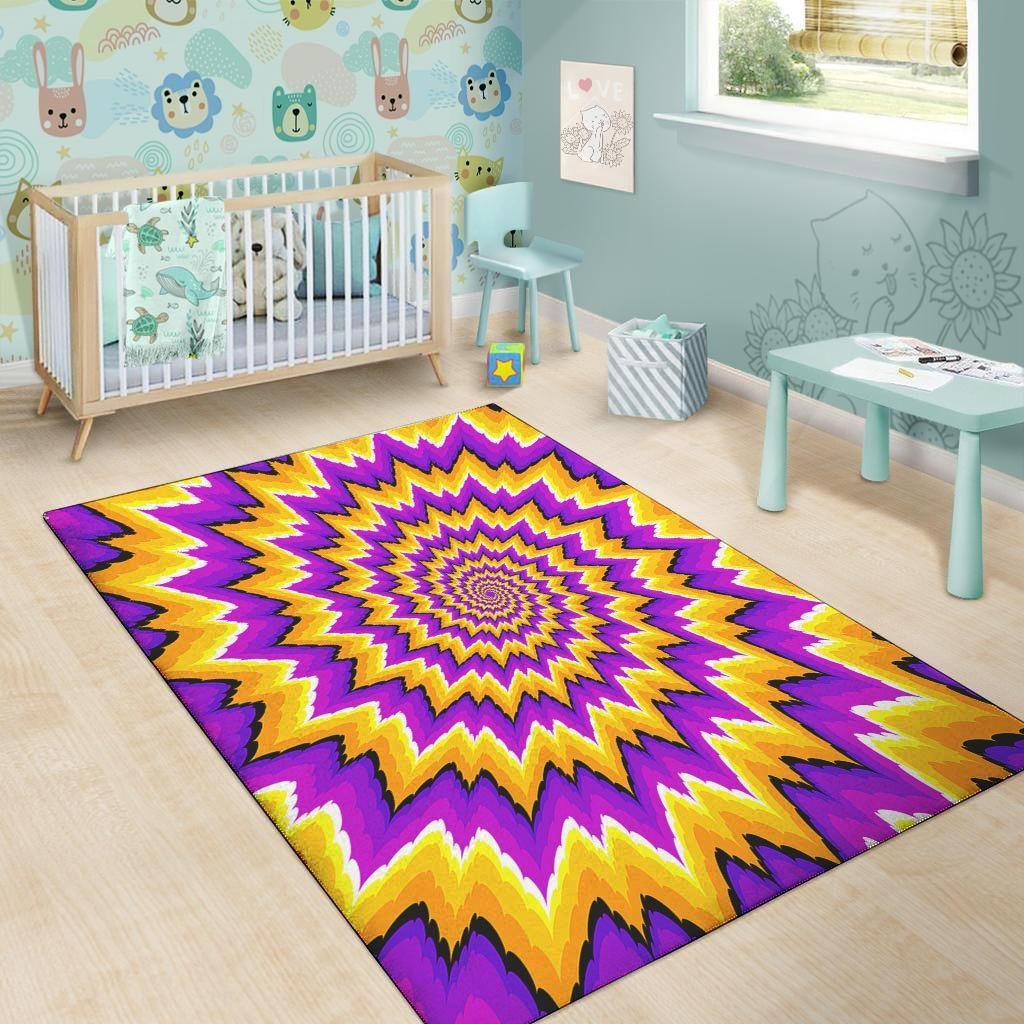 Purple Psychedelic Optical illusion Floor Mat-grizzshop