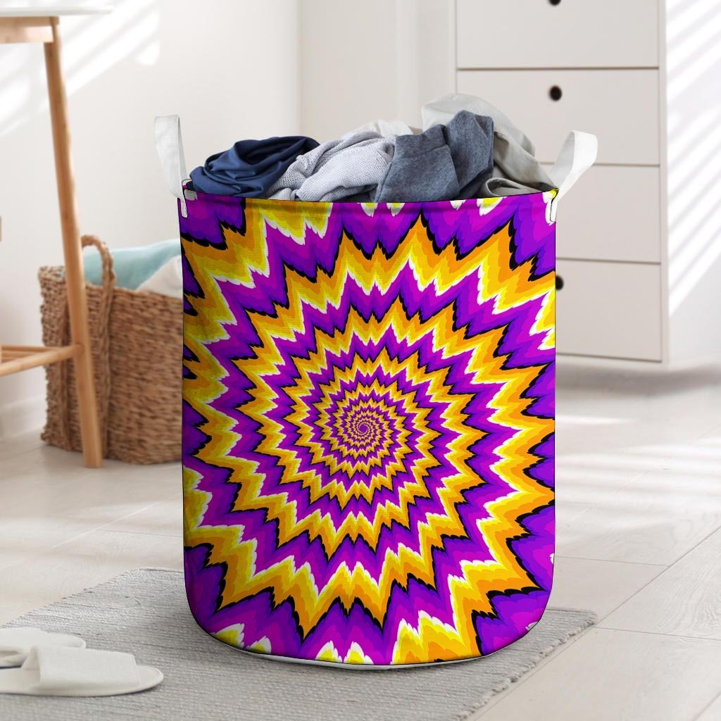 Purple Psychedelic Optical illusion Laundry Basket-grizzshop