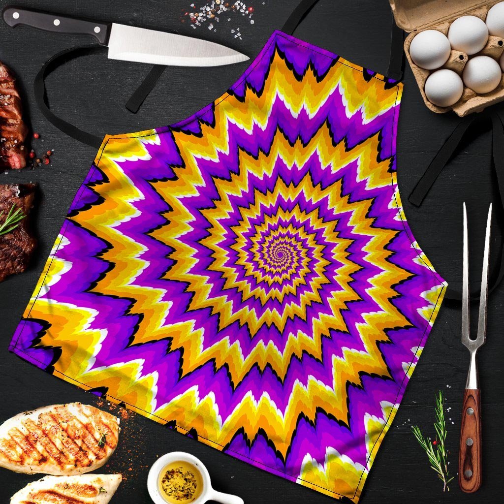 Purple Psychedelic Optical illusion Men's Apron-grizzshop