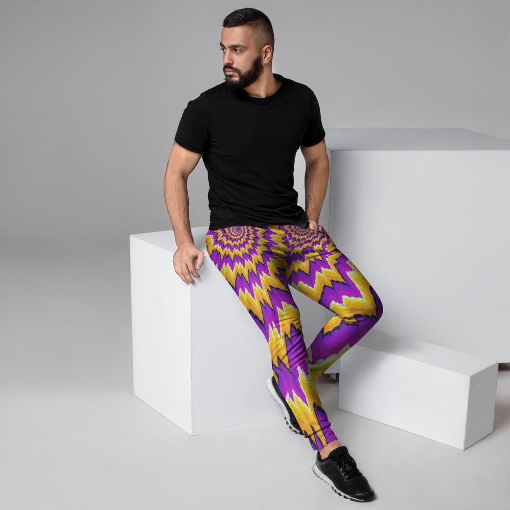 Purple Psychedelic Optical illusion Men's Joggers-grizzshop