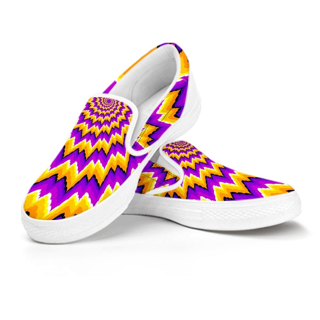 Purple Psychedelic Optical illusion Men's Slip On Sneakers-grizzshop