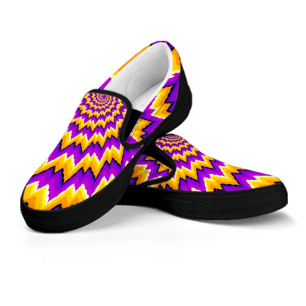 Purple Psychedelic Optical illusion Men's Slip On Sneakers-grizzshop