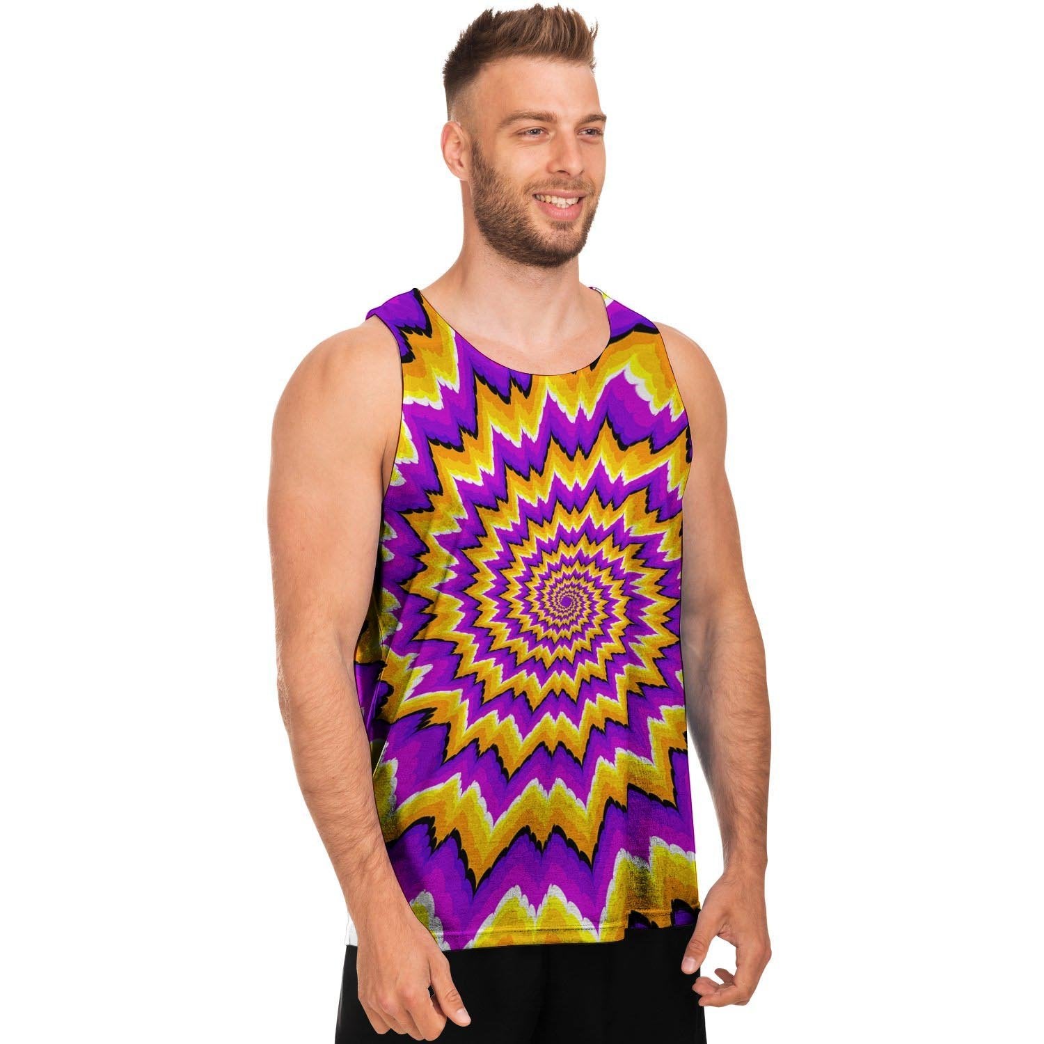 Purple Psychedelic Optical illusion Men's Tank Tops-grizzshop