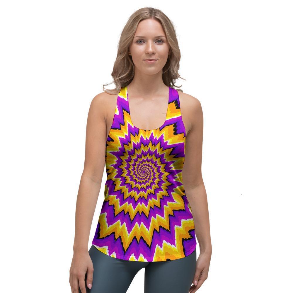 Purple Psychedelic Optical illusion Women's Racerback Tank Top-grizzshop