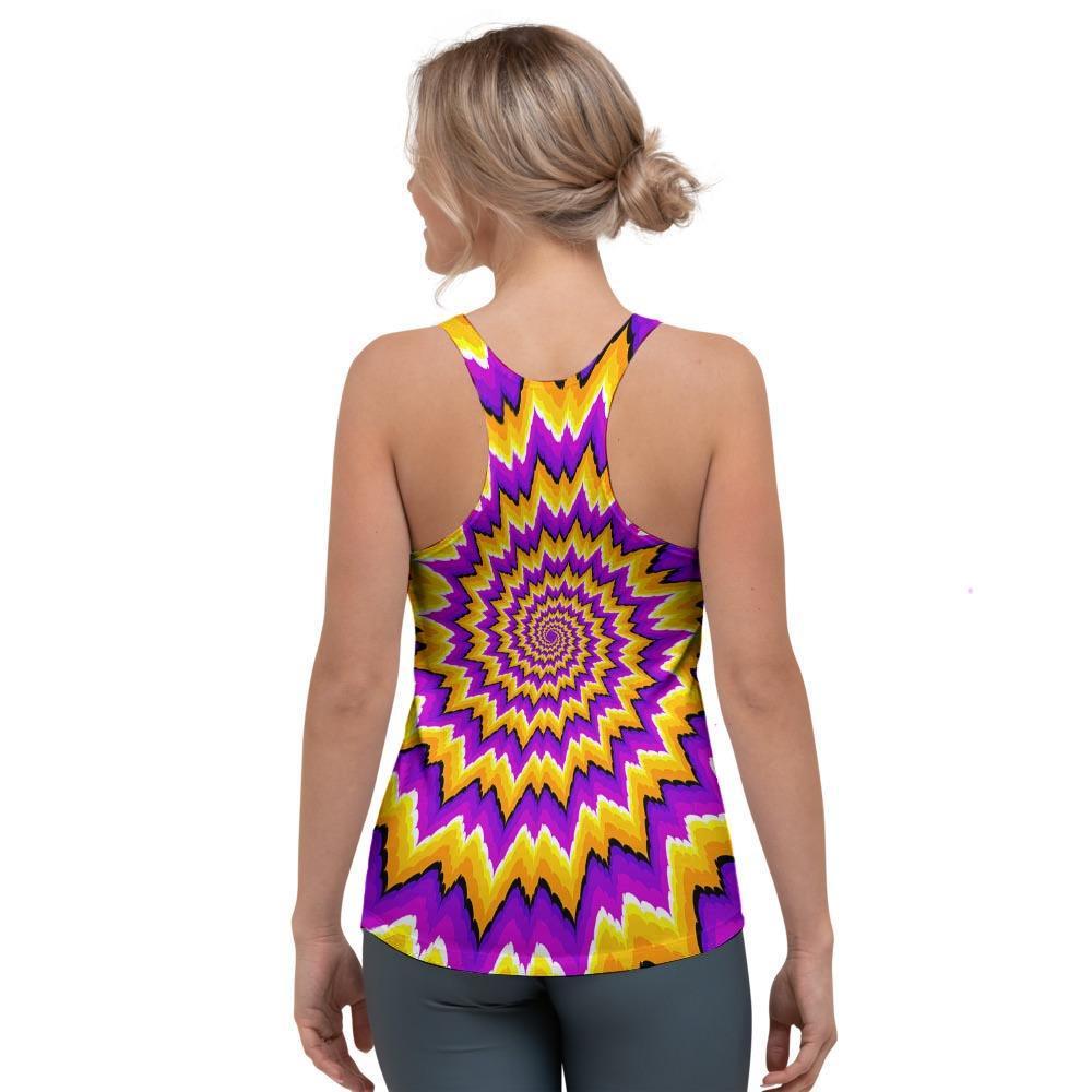 Purple Psychedelic Optical illusion Women's Racerback Tank Top-grizzshop