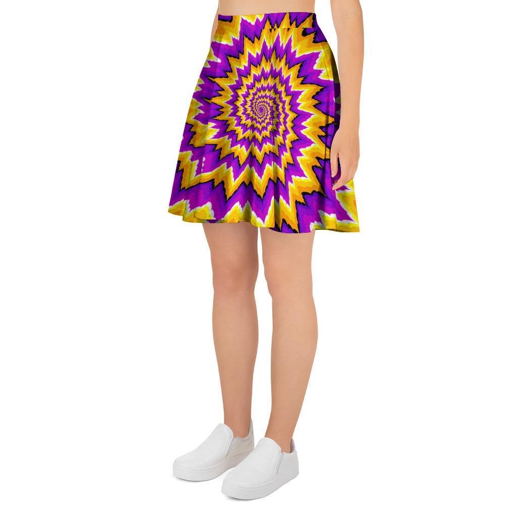 Purple Psychedelic Optical illusion Women's Skirt-grizzshop