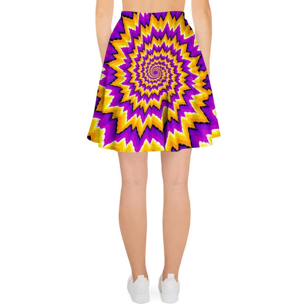 Purple Psychedelic Optical illusion Women's Skirt-grizzshop