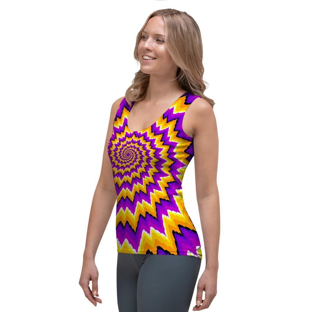 Purple Psychedelic Optical illusion Women's Tank Top-grizzshop