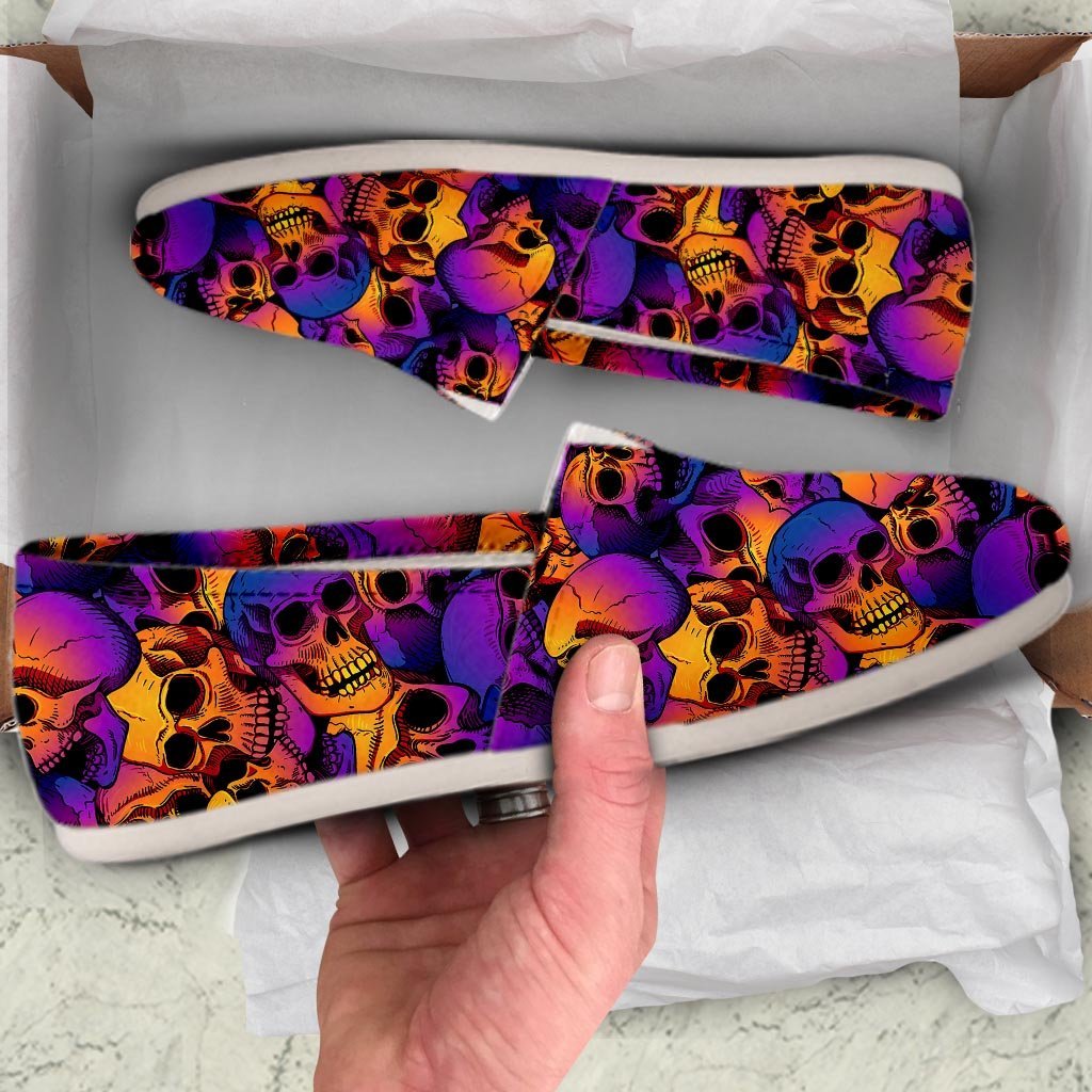 Purple Skull Canvas Shoes-grizzshop