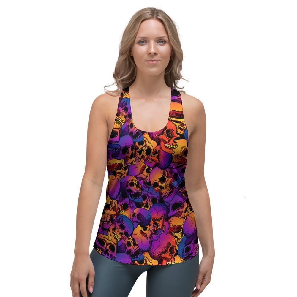 Purple Skull Women's Racerback Tank Top-grizzshop
