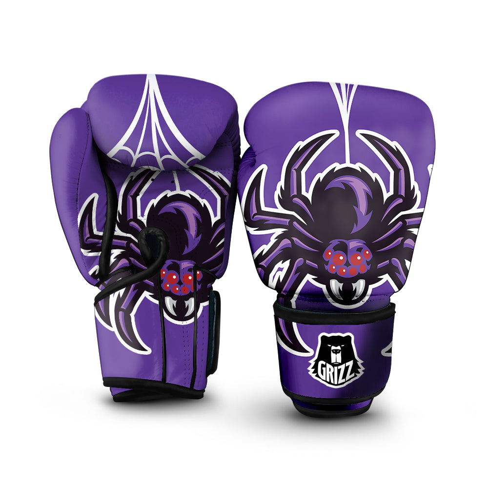 Purple Spider Print Boxing Gloves-grizzshop