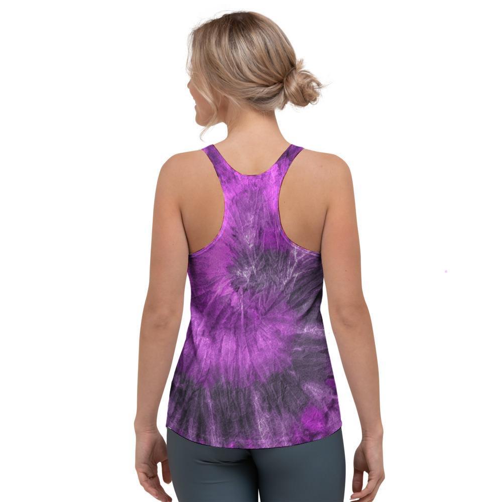 Purple Tie Dye Women's Racerback Tank Top-grizzshop