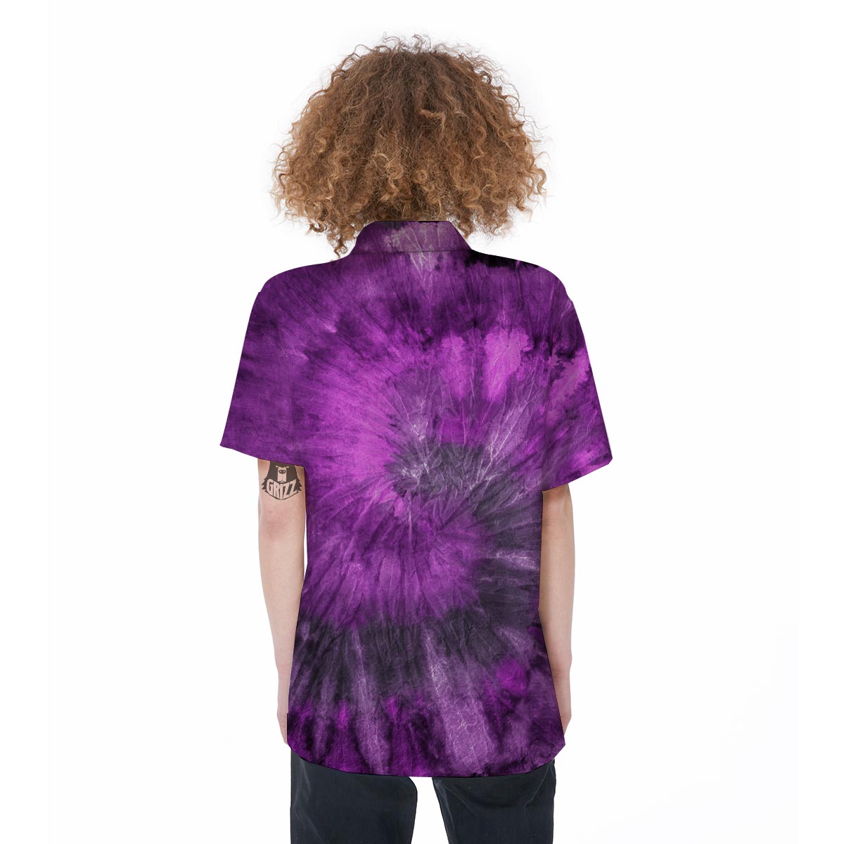 Purple Tie Dye Women's Short Sleeve Shirts-grizzshop