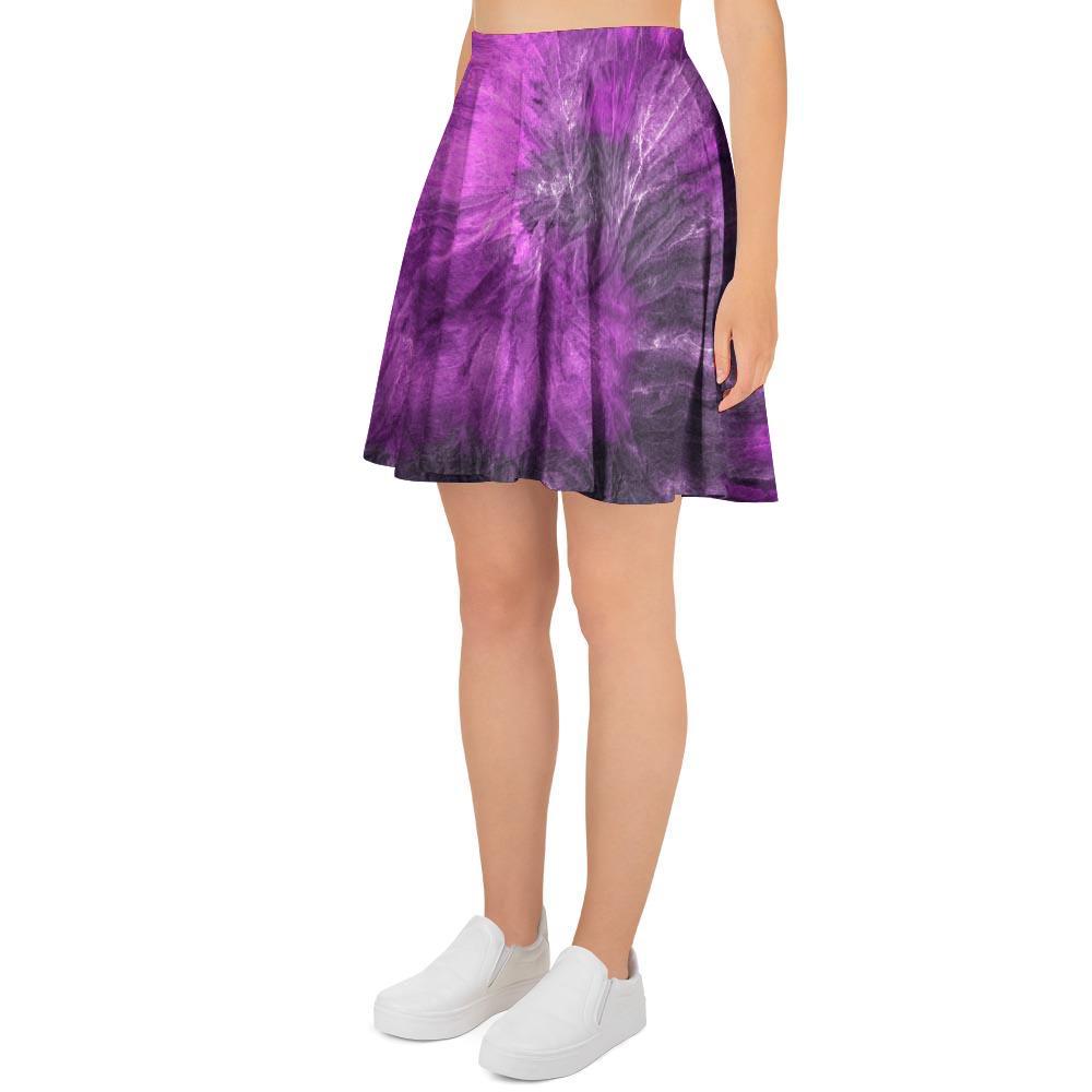 Purple Tie Dye Women's Skirt-grizzshop