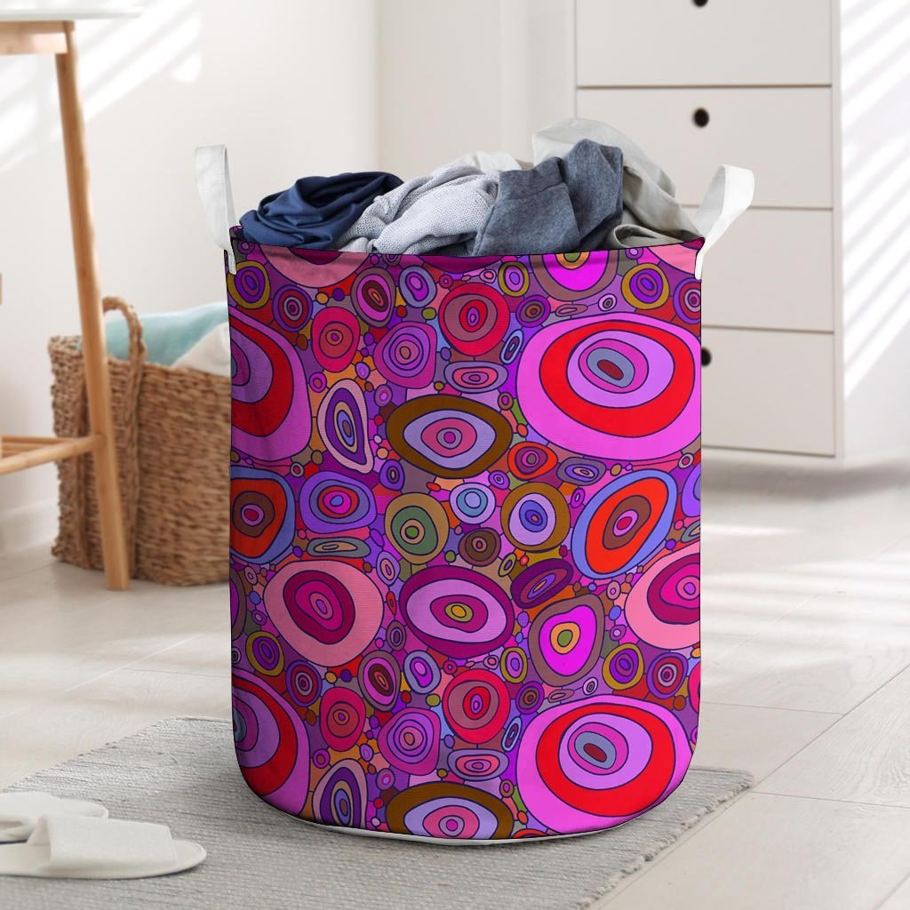 Purple Trippy Hippie Laundry Basket-grizzshop