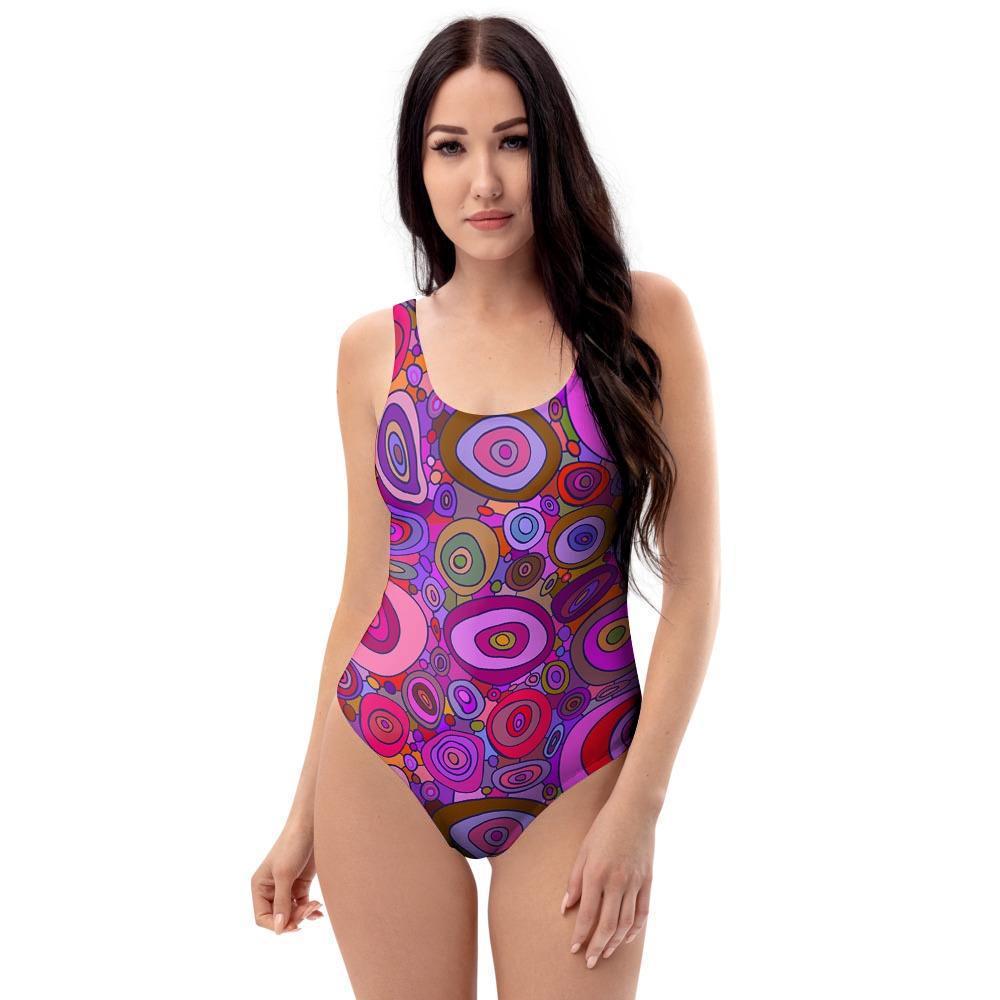 Purple Trippy Hippie One Piece Swimsuite-grizzshop