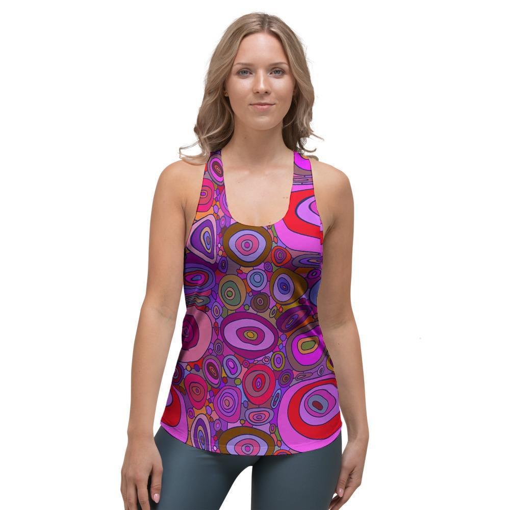 Purple Trippy Hippie Women's Racerback Tank Top-grizzshop