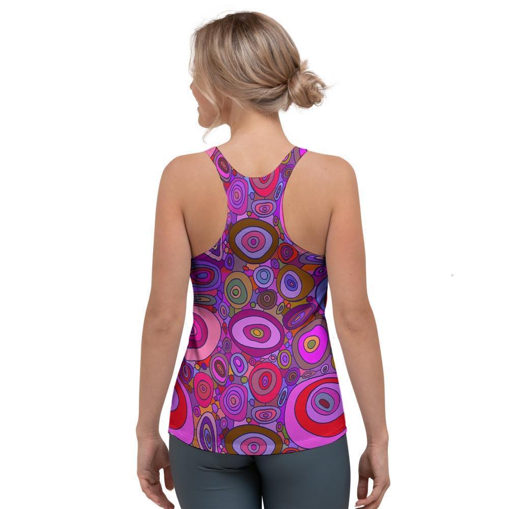Purple Trippy Hippie Women's Racerback Tank Top-grizzshop