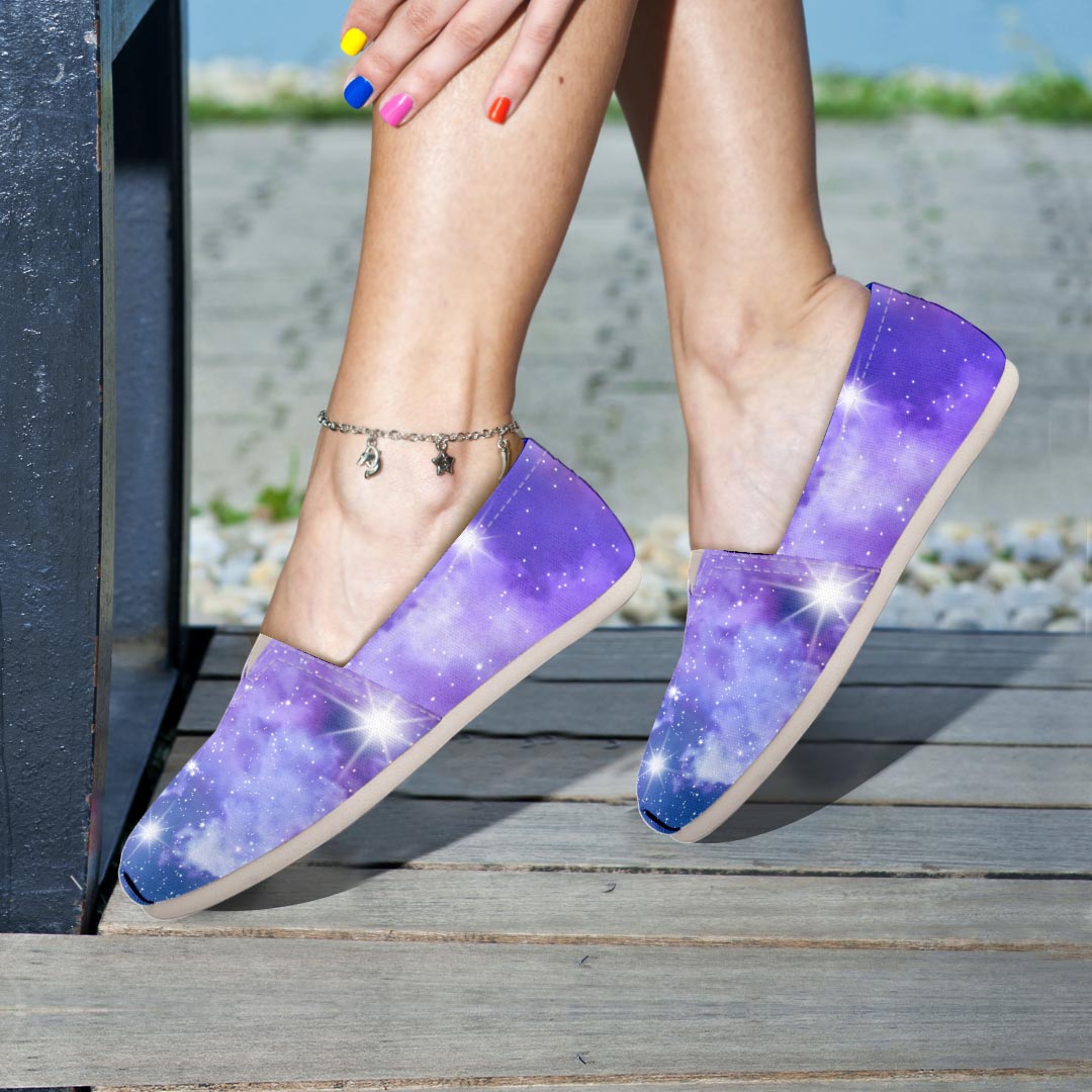 Purple Universe Galaxy Canvas Shoes-grizzshop